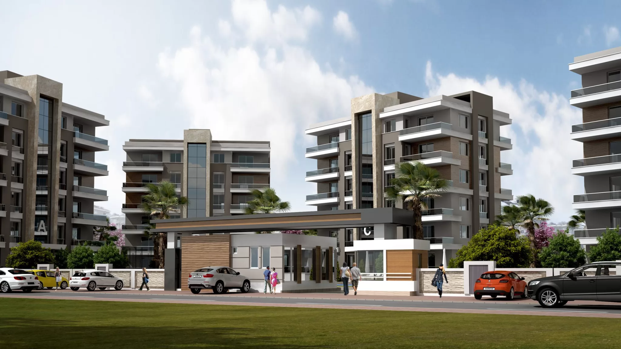 веб 3. веб дизайн 3д моделирование. иллюстрации для лендинга. лендинг мокап. модерн экстерьер дизайн многоэтажного дома.