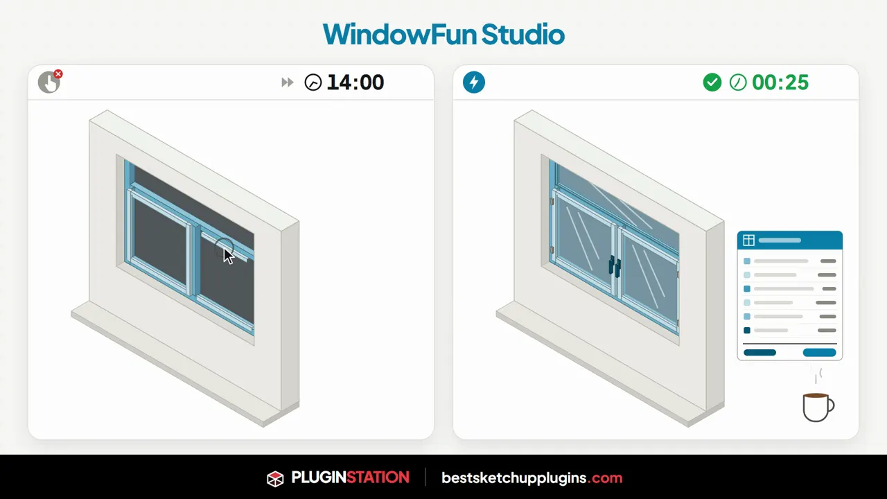 WindowFun Studio SketchUp window plugin comparison image
